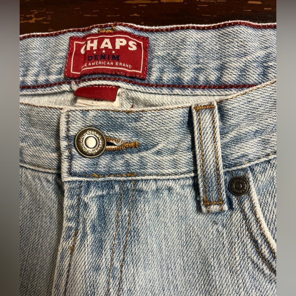 VTG Chaps Ralph Lauren Denim Jeans Straight Leg Light Wash Blue Sz 34x30 - Picture 4 of 12